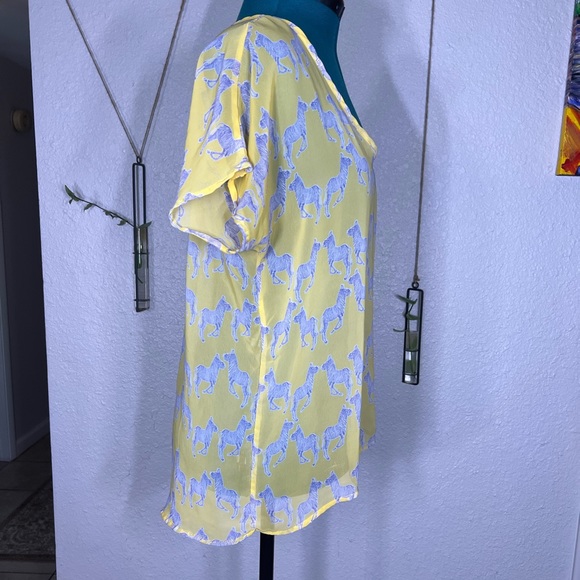 Sweet Claire Sheer Zebra Top Medium - Picture 5 of 7